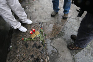 A commemoration is held every year in conjunction with the <em>Stolpersteine</em> memorials. - <em>by SL Wong</em>